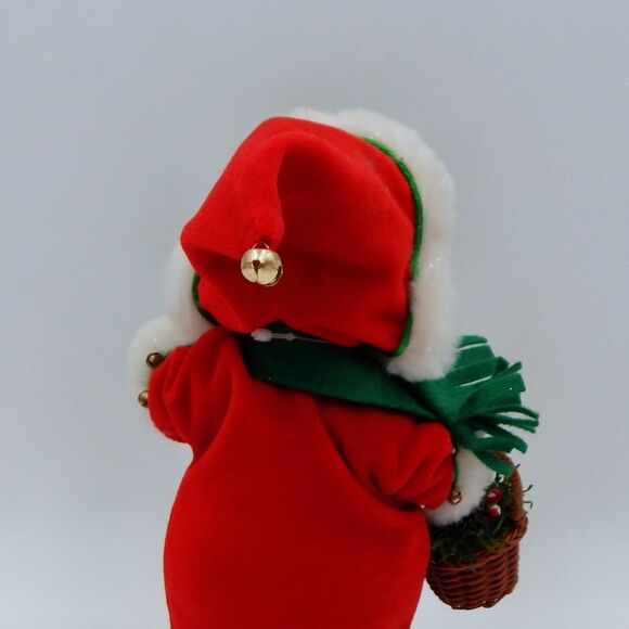 Annalee Snow Woman Basket Pinecones Holly Christmas 10" Decoration Holiday Decor - Picture 5 of 11